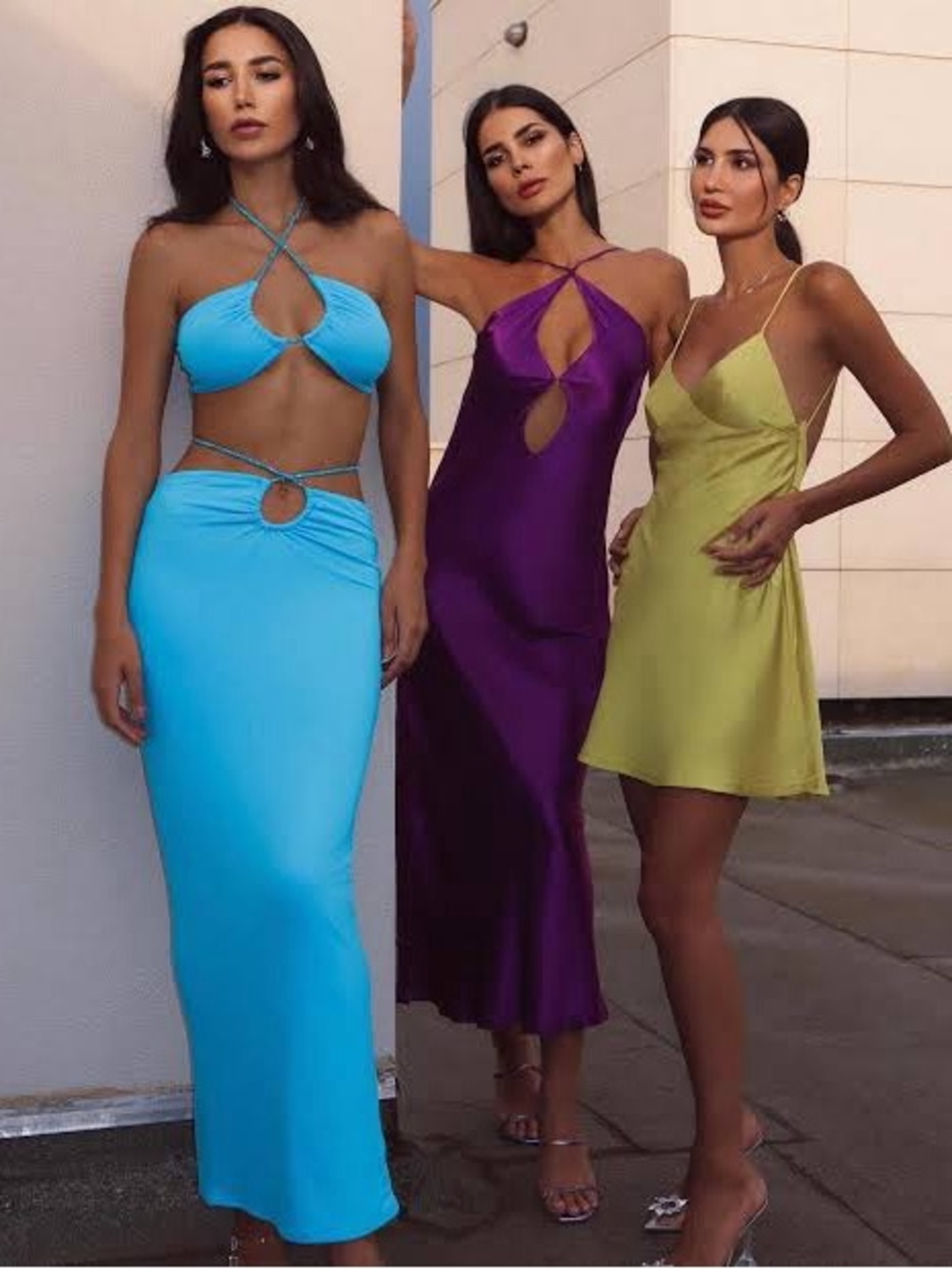 Meshki Lucia Purple Satin Open Back Maxi Dress - Picture 6 of 6